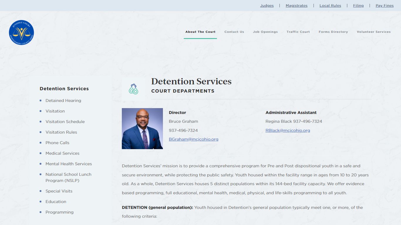 Detention Services | Montgomery County Juvenile Court
