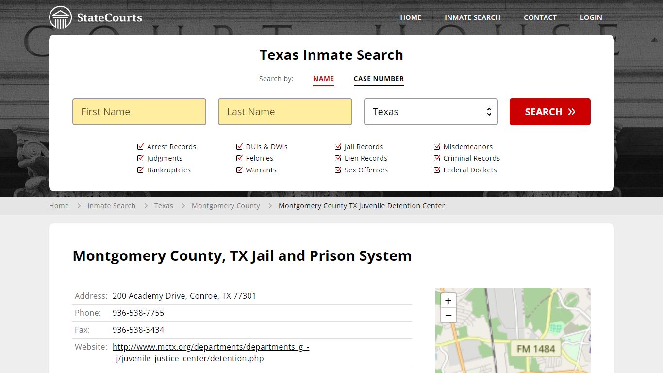 Montgomery County TX Juvenile Detention Center Inmate Records Search ...
